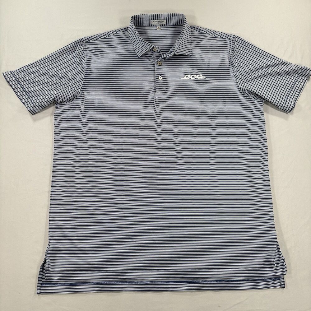 Peter Millar Summer Comfort Polo Shirt Mens XL Extra Large Blue Striped Golf